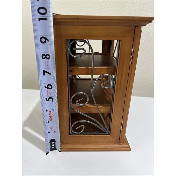 Curio Cabinet Wood Open Metalwork Scroll SPI San Francisco USA Wall Mount Table - Picture 5 of 12